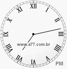 Relógio com Número Romano Marcando 19h13min