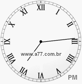 Relógio com Número Romano Marcando 19h14min