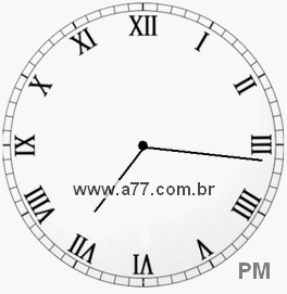 Relógio com Número Romano Marcando 19h16min