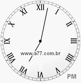 Relógio com Número Romano Marcando 19h2min