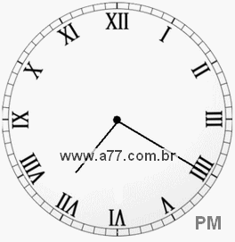 Relógio com Número Romano Marcando 19h20min