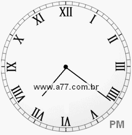 Relógio com Número Romano Marcando 19h21min