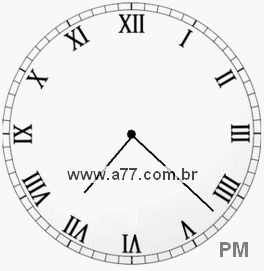 Relógio com Número Romano Marcando 19h22min