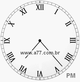 Relógio com Número Romano Marcando 19h23min