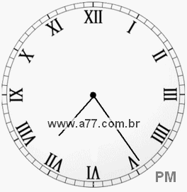 Relógio com Número Romano Marcando 19h24min