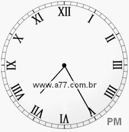 Relógio com Número Romano Marcando 19h25min