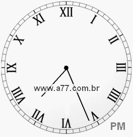 Relógio com Número Romano Marcando 19h26min