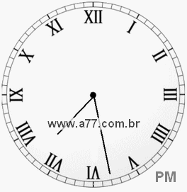Relógio com Número Romano Marcando 19h28min