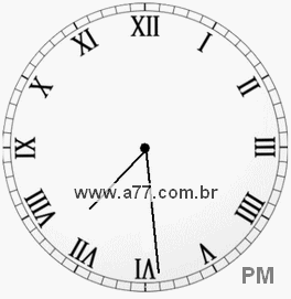 Relógio com Número Romano Marcando 19h29min