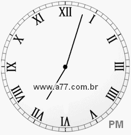 Relógio com Número Romano Marcando 19h3min