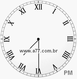 Relógio com Número Romano Marcando 19h30min
