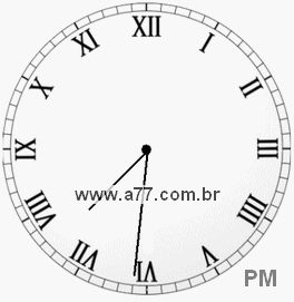 Relógio com Número Romano Marcando 19h31min