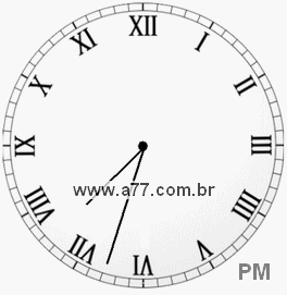 Relógio com Número Romano Marcando 19h33min