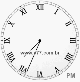 Relógio com Número Romano Marcando 19h34min