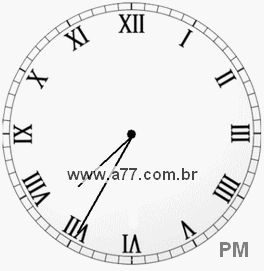 Relógio com Número Romano Marcando 19h35min
