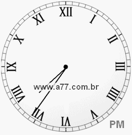 Relógio com Número Romano Marcando 19h36min