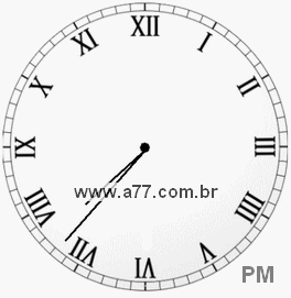 Relógio com Número Romano Marcando 19h37min