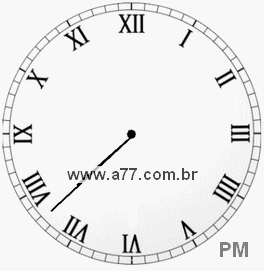 Relógio com Número Romano Marcando 19h38min