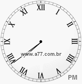 Relógio com Número Romano Marcando 19h39min