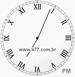 Relógio com Número Romano Marcando 19h4min