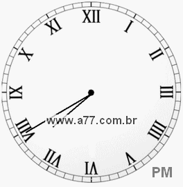 Relógio com Número Romano Marcando 19h40min
