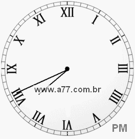 Relógio com Número Romano Marcando 19h41min