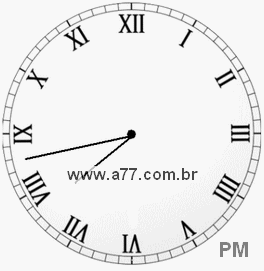 Relógio com Número Romano Marcando 19h43min