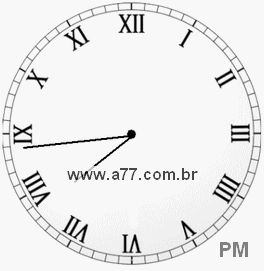Relógio com Número Romano Marcando 19h44min
