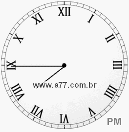 Relógio com Número Romano Marcando 19h45min