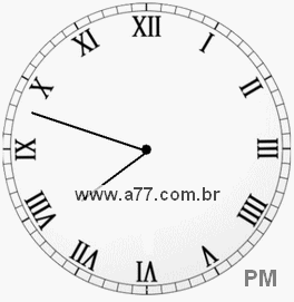 Relógio com Número Romano Marcando 19h48min