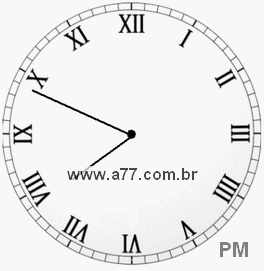 Relógio com Número Romano Marcando 19h49min