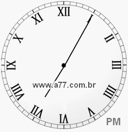 Relógio com Número Romano Marcando 19h5min
