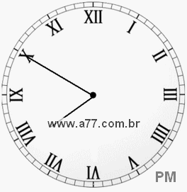 Relógio com Número Romano Marcando 19h50min