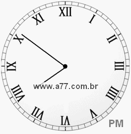 Relógio com Número Romano Marcando 19h51min