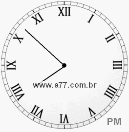 Relógio com Número Romano Marcando 19h52min
