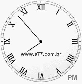 Relógio com Número Romano Marcando 19h53min