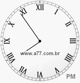 Relógio com Número Romano Marcando 19h54min