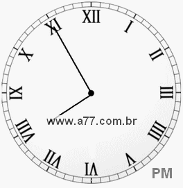Relógio com Número Romano Marcando 19h55min