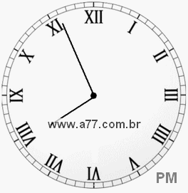 Relógio com Número Romano Marcando 19h56min