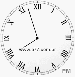 Relógio com Número Romano Marcando 19h57min