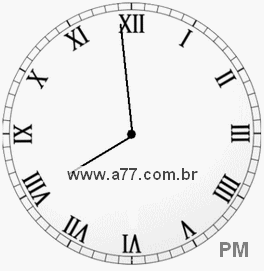 Relógio com Número Romano Marcando 19h59min