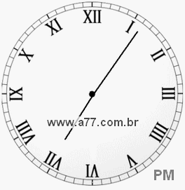 Relógio com Número Romano Marcando 19h6min