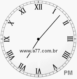 Relógio com Número Romano Marcando 19h7min