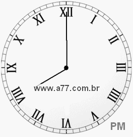 Relógio com Número Romano Marcando 20h0min