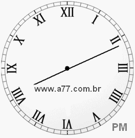 Relógio com Número Romano Marcando 20h11min