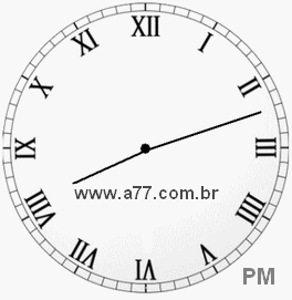 Relógio com Número Romano Marcando 20h12min