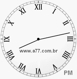 Relógio com Número Romano Marcando 20h13min