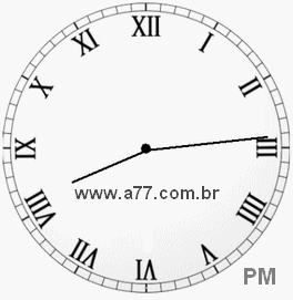 Relógio com Número Romano Marcando 20h14min