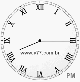 Relógio com Número Romano Marcando 20h15min
