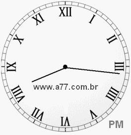 Relógio com Número Romano Marcando 20h16min